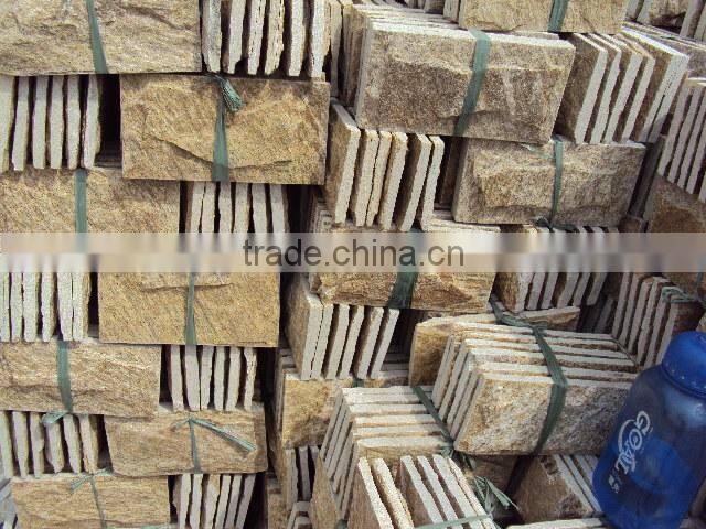 Yellow Sandstone Mushroom Stone Wall Cladding,Natural decotactive stone