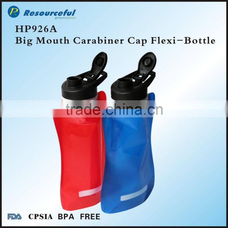 Big mouth carabiner cap flexi-bottle