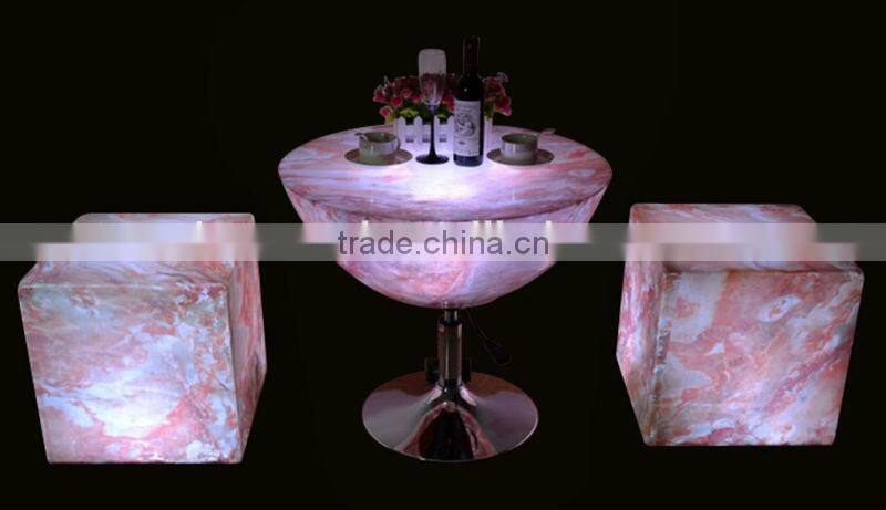 Illuminated rechargeable battery livingroom LED sofa set