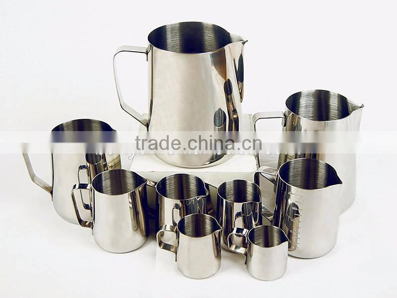 Stainless Steel Milk Pour Pot Cup Mug Frothing Pitcher with Measurements