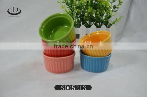 colored ceramic appetizer serving dish