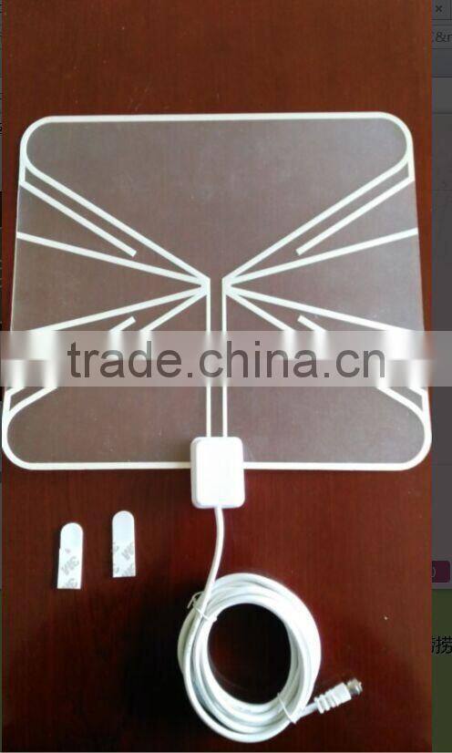 2015 hot seller high gain dvb-t2 antenna, set top box antenna ,indoor tv antenna transparent 35miles range sattlite antenna