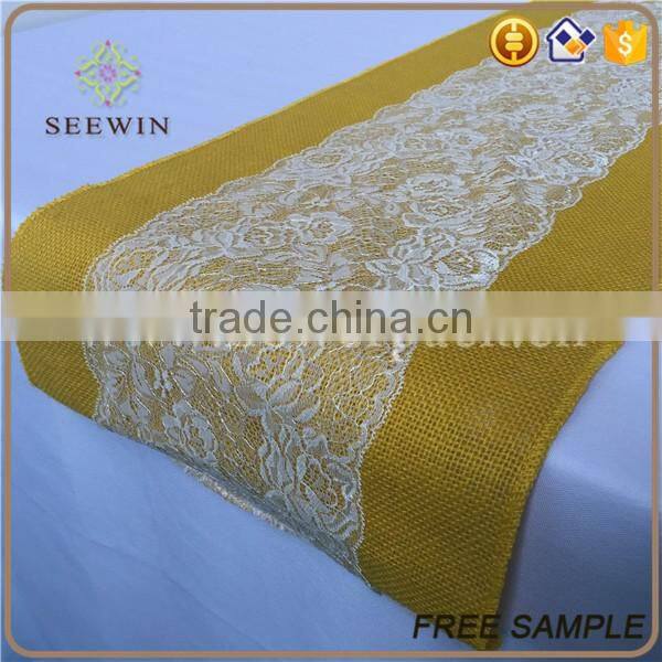 burlap cheap table runner for home and wedding ornament