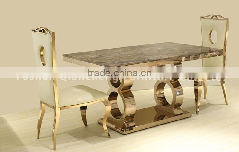 Dubai design rose golden dining table for banquet