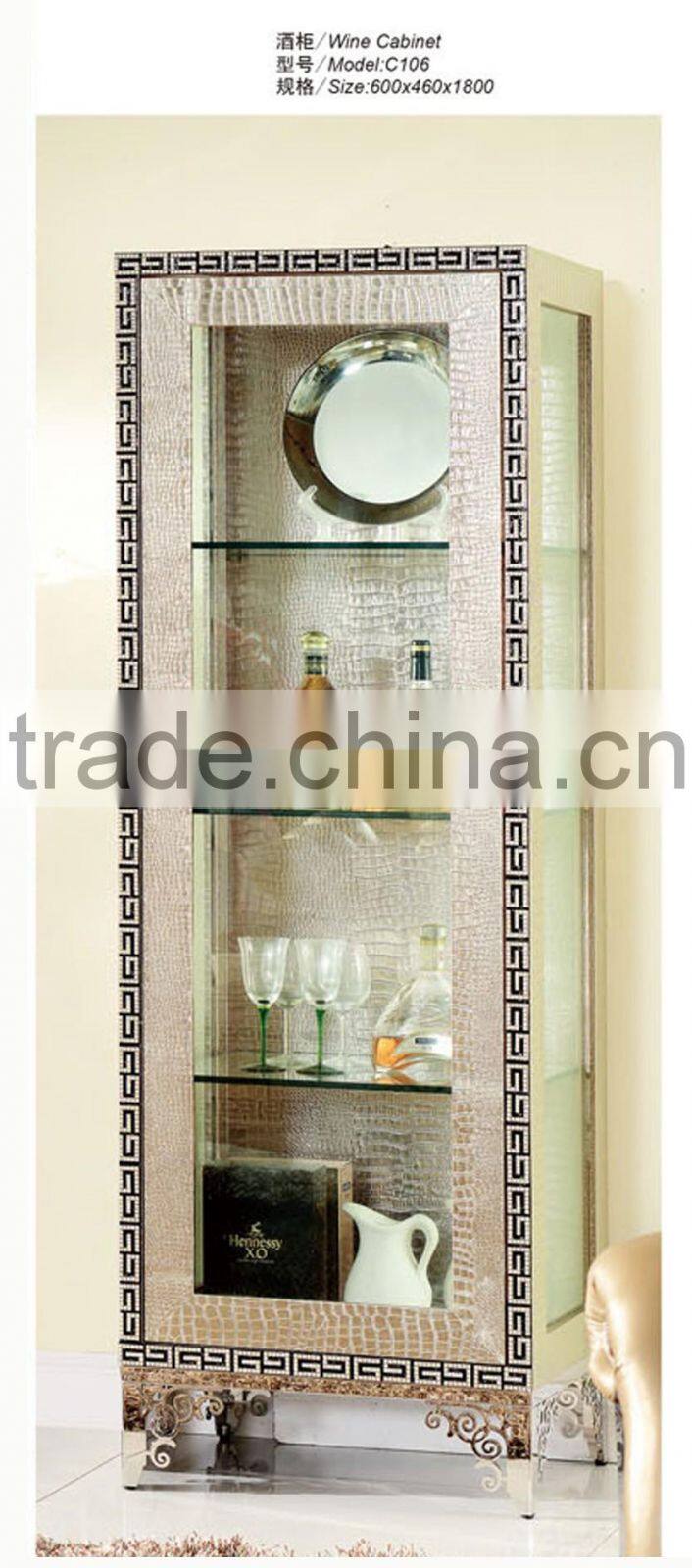 Competitive price modern antique wine display cabinet C106