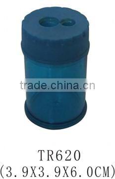 Eco-friendly plastic cylinder shape school pencil sharpener