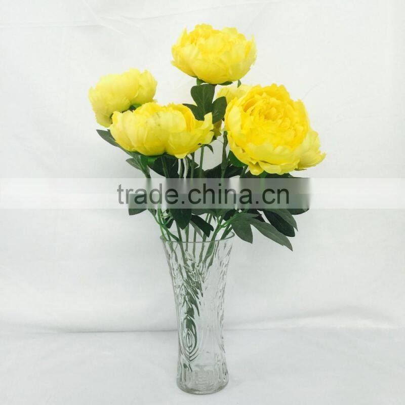 Yellow peony flowers artificial