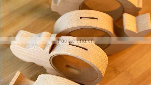 hot sale animal wooden money box for kids