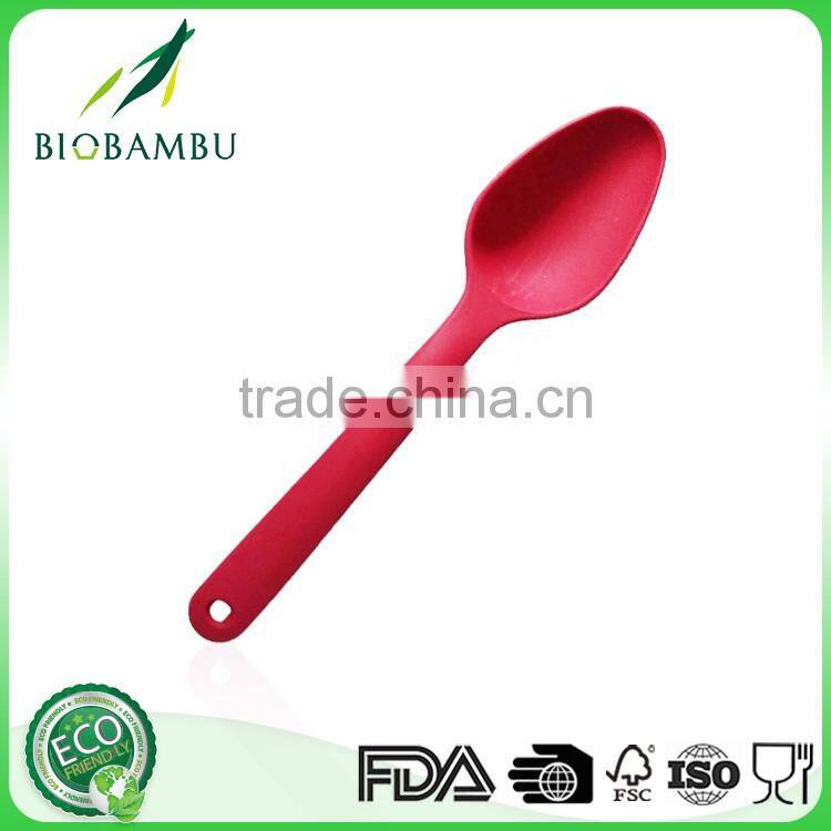 Eco Friendly Colour bamboo fiber eating spoon bamboo fiber soup spoon