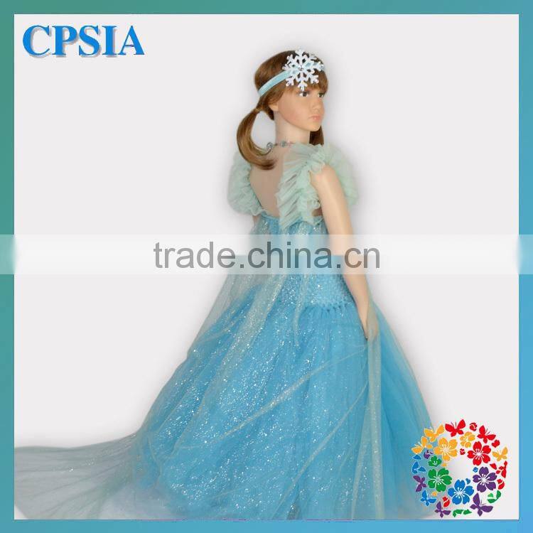 Kids Aqua Snowflake Chiffon Tulle Puffy Tutu Dress Little Girls Winter Formal Dresses