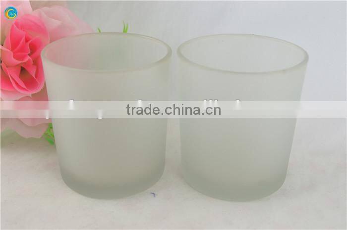 clear frosted glass candle holder