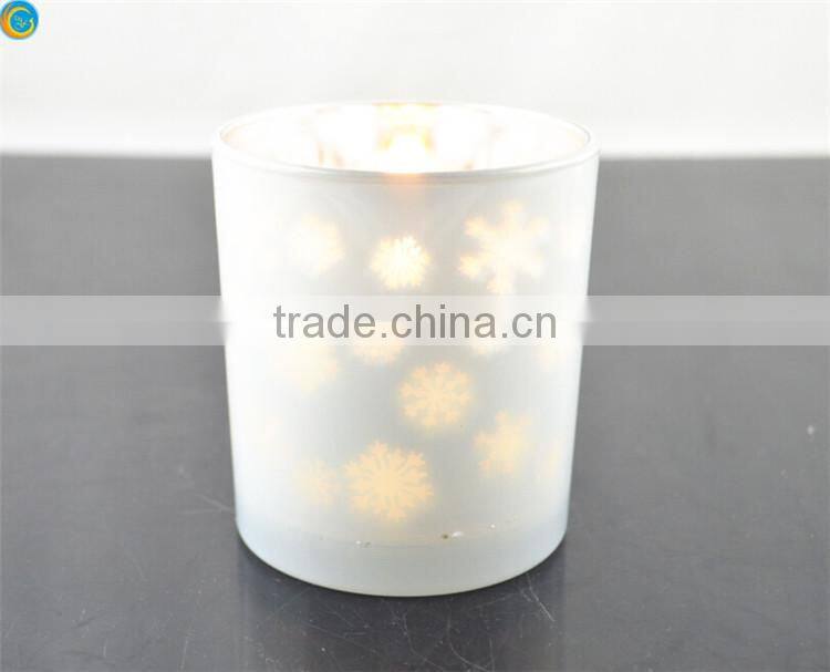 snowflake frost glass candle jars