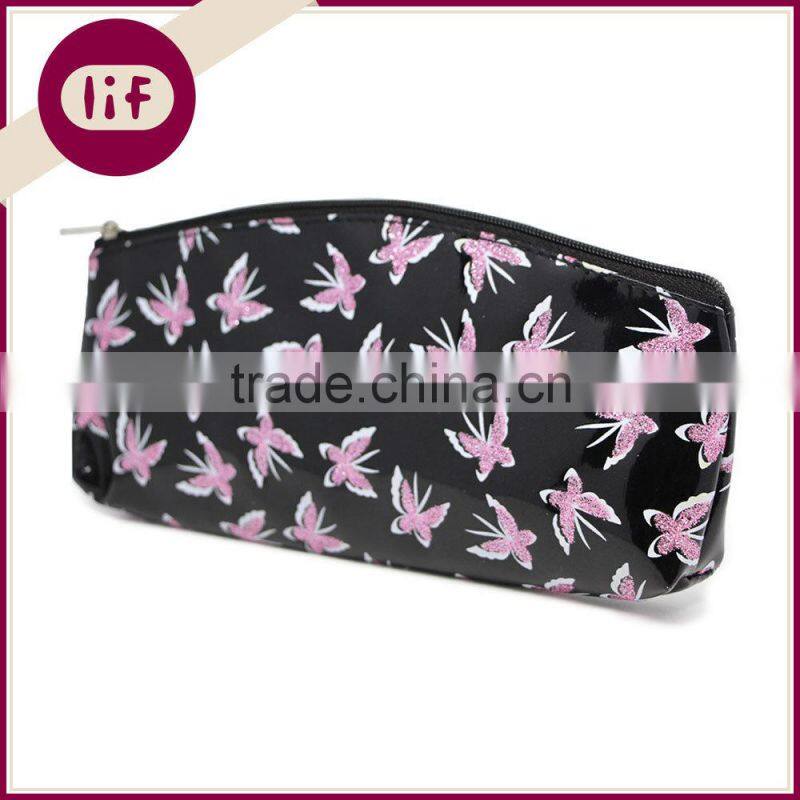 Chic plastic pencil case with Butterfly, Novelty Pencil bag, Candy Color Pencil Bag with Butterfly Printing