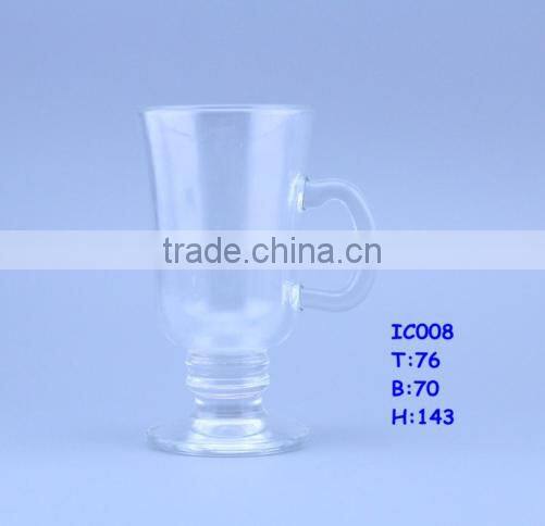 Environmental friendly glass coffee mugs with decal logo