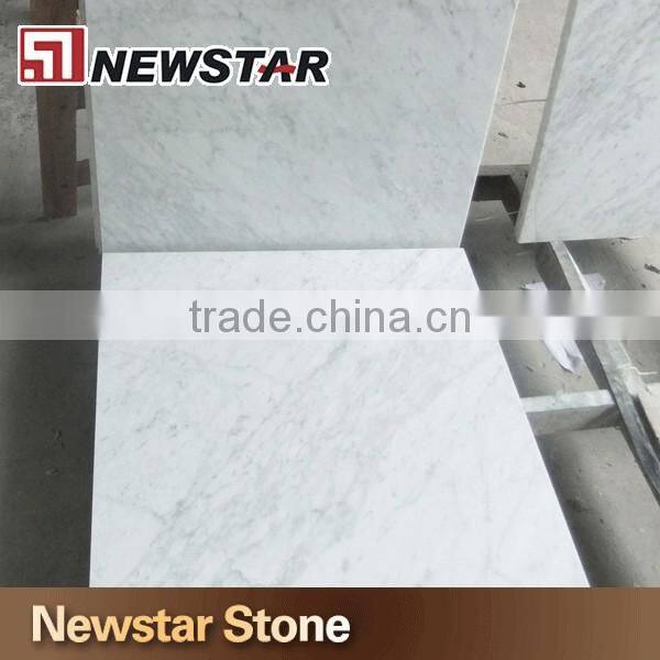 Newstar Standard Size Bianco Carrara White Marble Flooring Stone Tile
