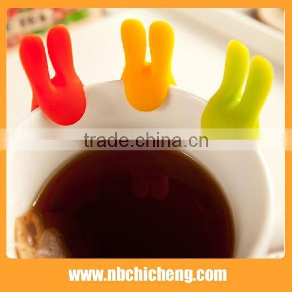 Creative Style Eco-friendly Silicone Tea Cup Clip/Tea Bag Holder/White Chopstick Rest