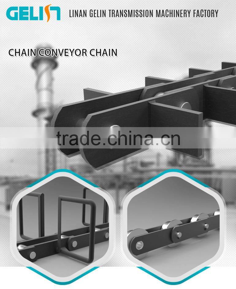 FU 270 heat treatment carbon steel scraper conveyor chain for cement conveyor