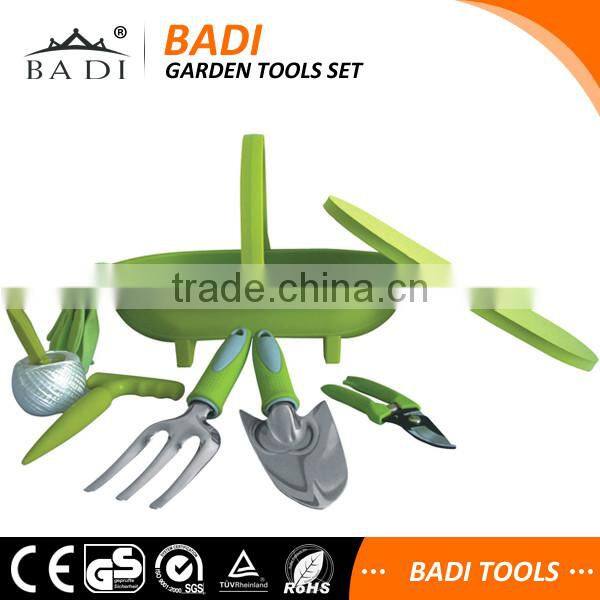 green Hand Carbon Steel Garden Tools Set with hand plasic case and box
