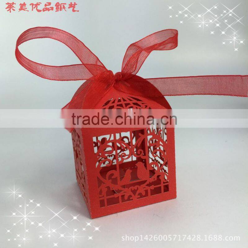 Customized foldable sweet wedding candy box romantic paper wedding box