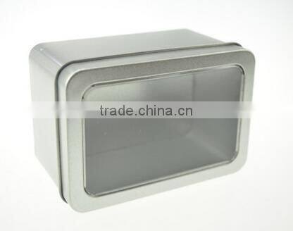 PVC clear window metal tin box