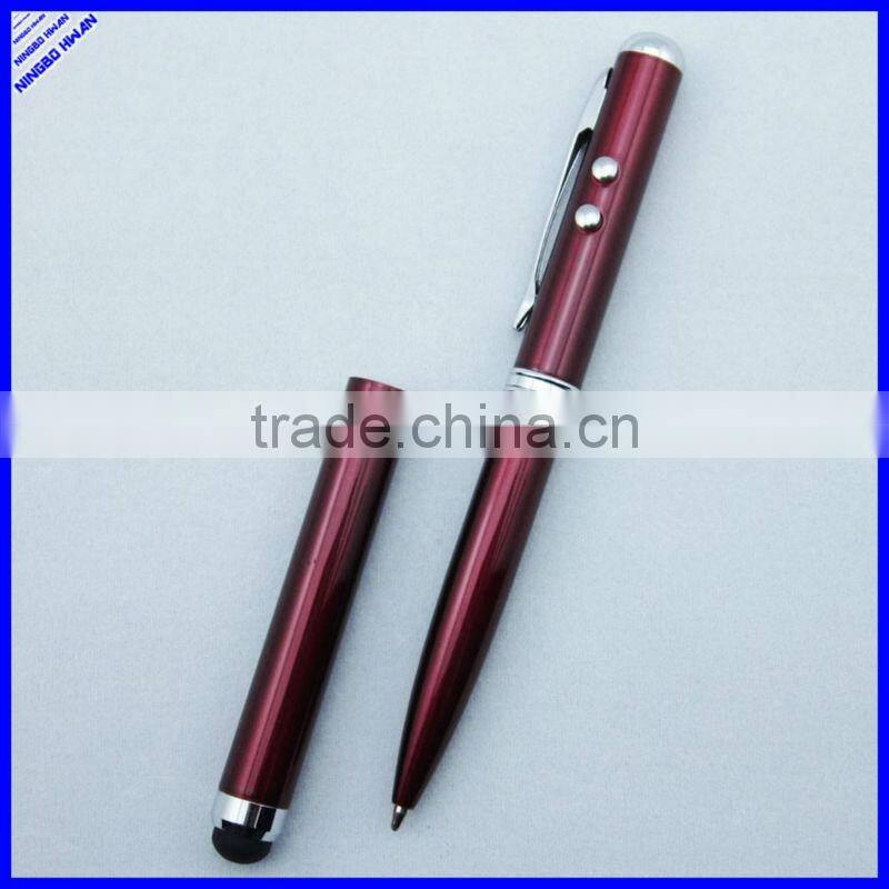 2015 multi functional metal 4 in 1 stylus laser pointer pen