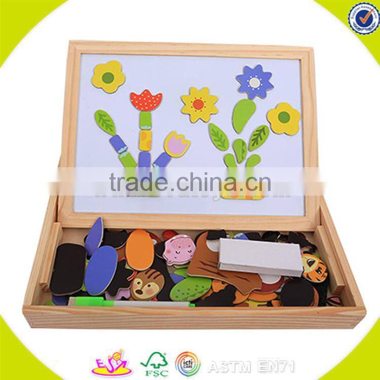 Wholesale multifunction magnetic wooden easel blackboard top quality wooden blackboard wooden double sides blackboard W12B060