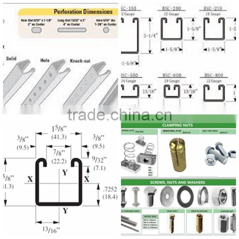 Alibaba top recommend standard size of perforated steel c channel