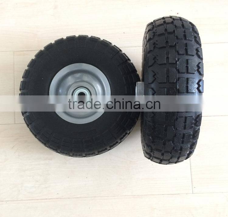 Steel hub small PU wheel 4.10 350-4 tyre