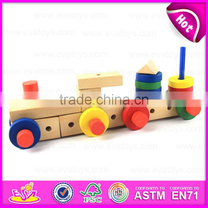 2015 Wooden Nut Screw Wooden Combination Toy,Children toys Screw nut combination,Good quality hand made wooden screw toy W03C014