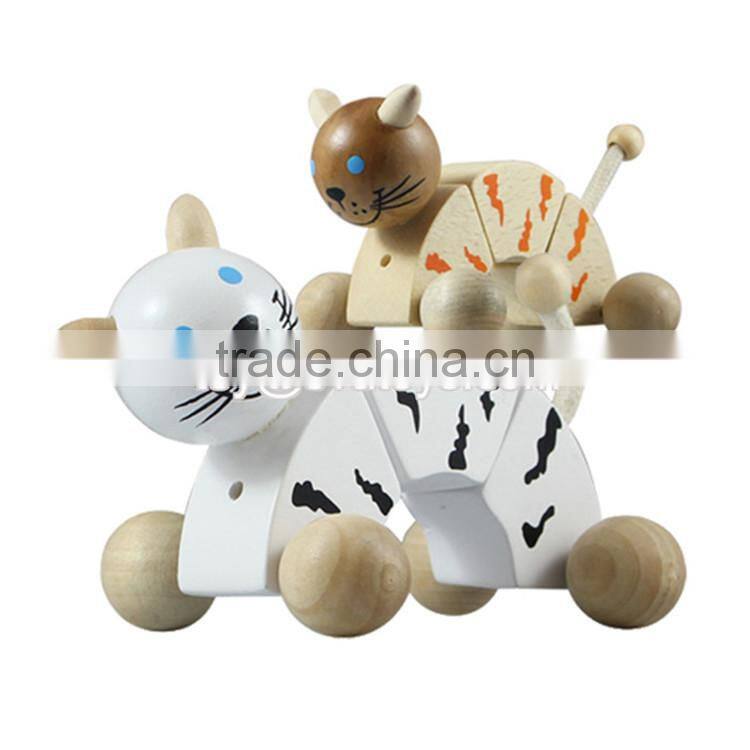 Best design cartoon elephant wooden baby toy car W04A040