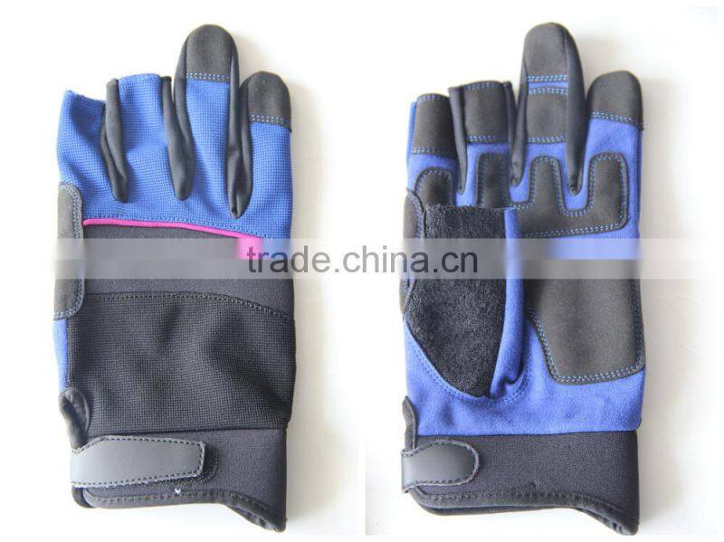 3-Cut Fingers Mechanics Gloves