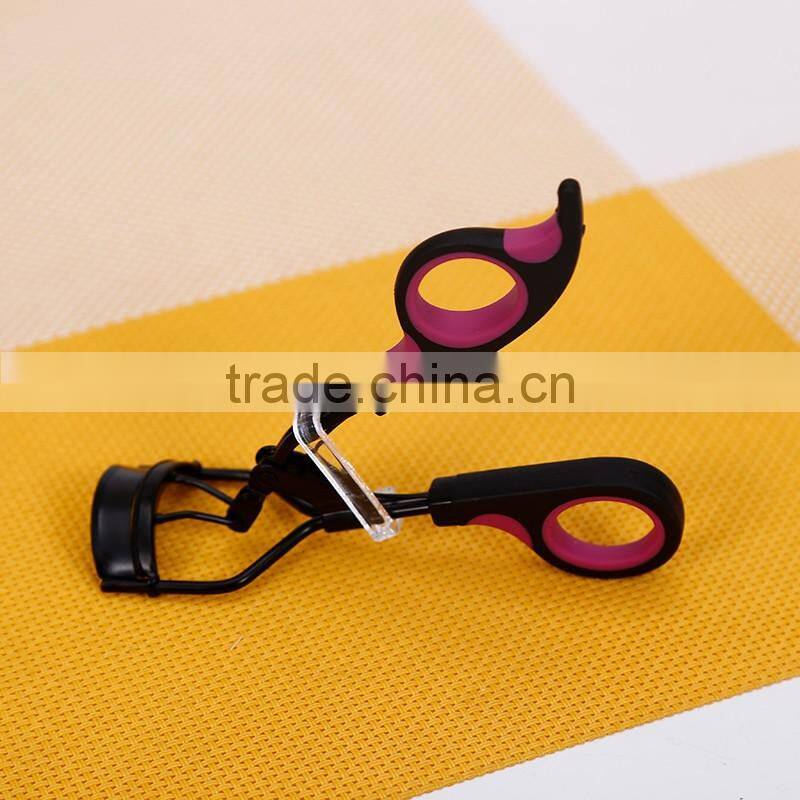 Fashional top quality rubber plastic soft handle double colors women eyelash curl