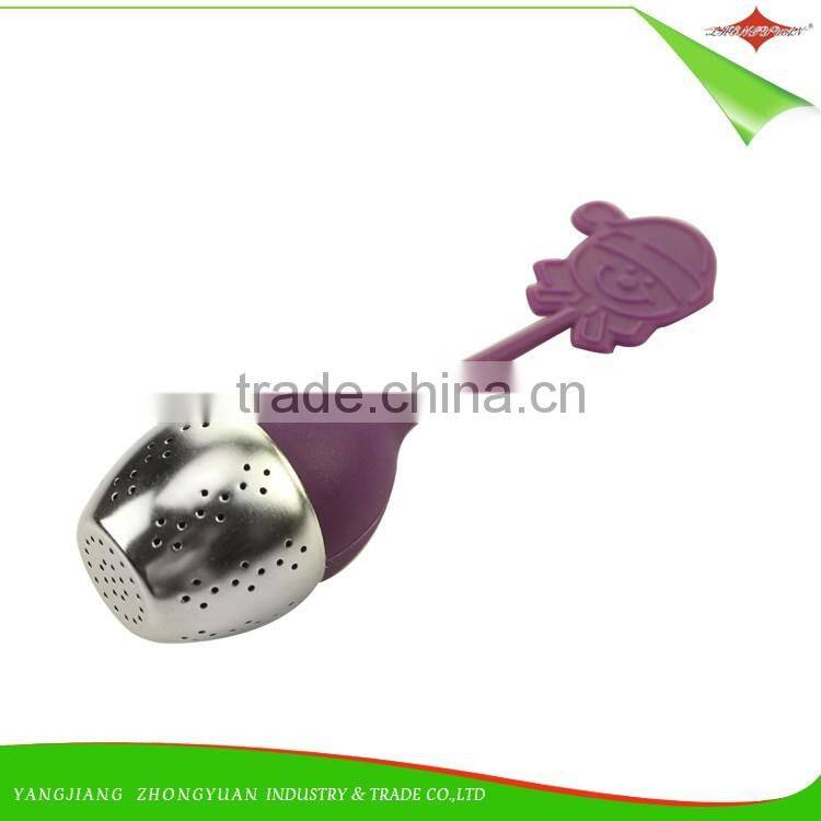 ZY-E3146 Hot sale Factory Wholesale Leaf Shape Tea Bag Stainless Steel Silicone Tea Infuser tea filter