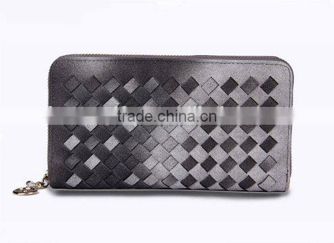 2015 Fashion New Design Woman Wallet Knit Lines Lady Wallet/Purse Women