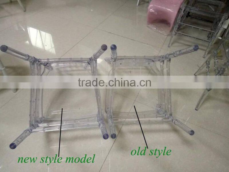 new design model transparent swivel crystal chiavari chair made by resin