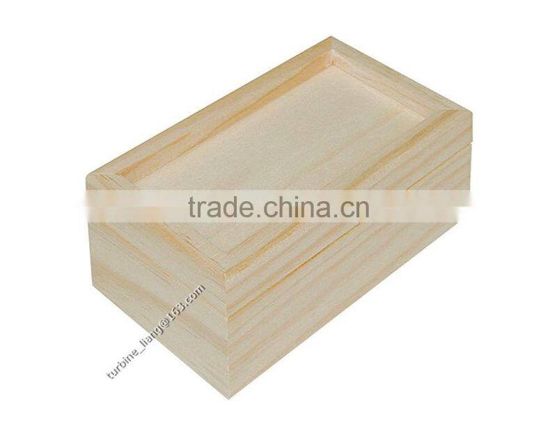 unfinished wooden box with raised edges