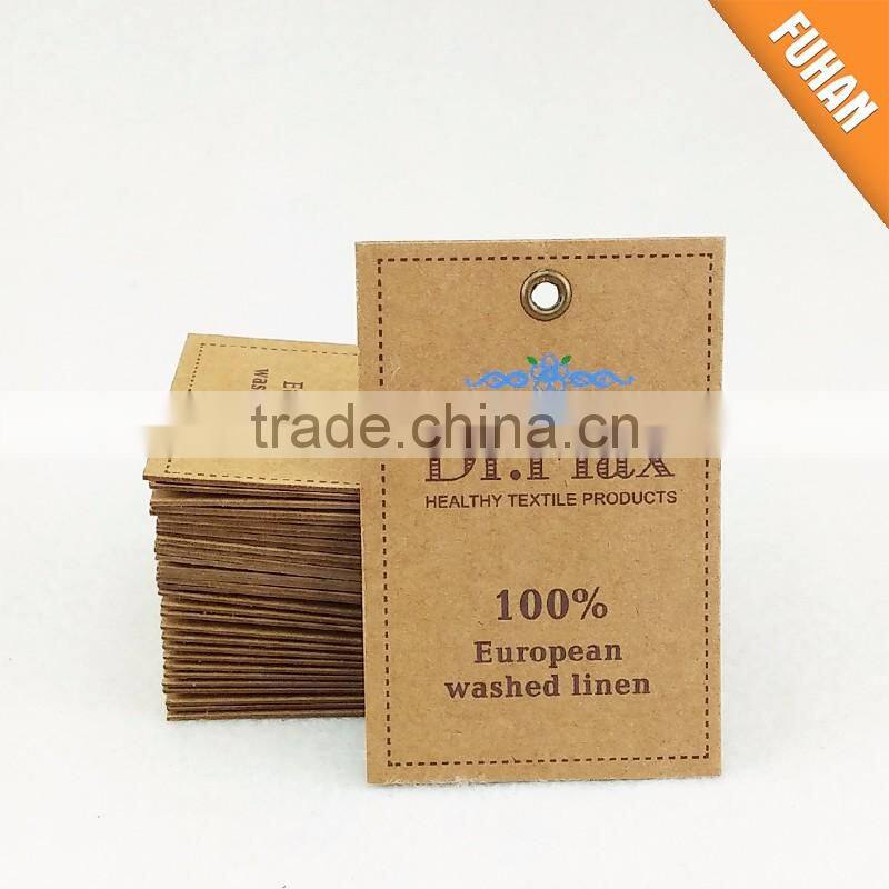 Top Quality Recycled Paper Hang Tag with Eyelet for Shoes/Garment/Bag