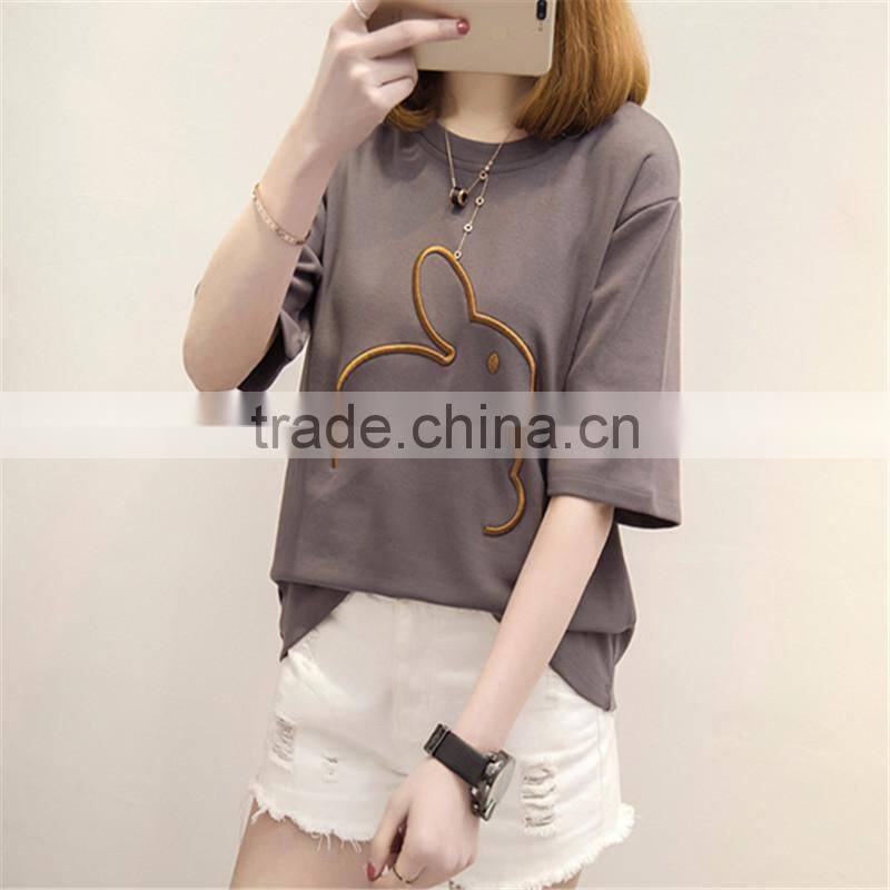 Women's Short Sleeve Letter Print T Shirts Custom Printing T Shirts