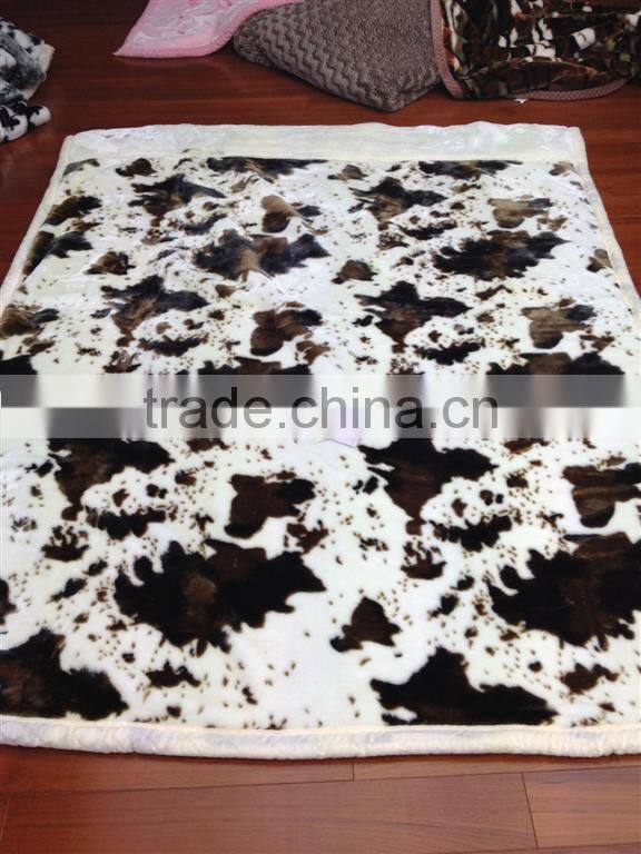 super soft leopard design embroidery mink acrylic blanket