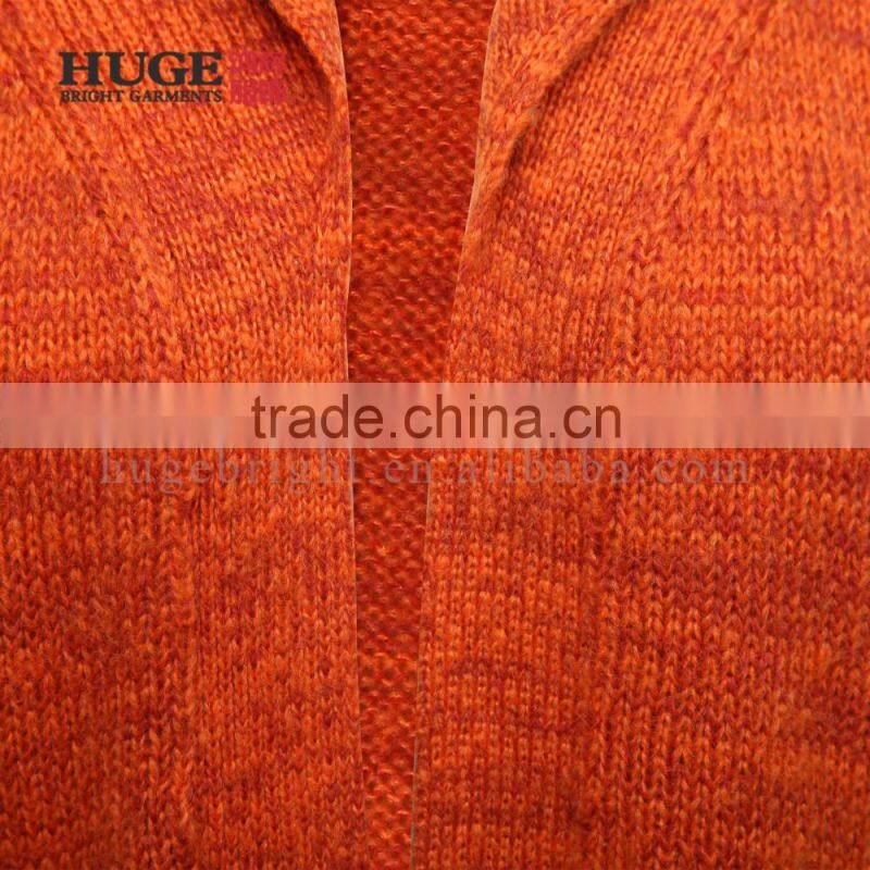 Flare-sleeve pointelle cardigan without buttons