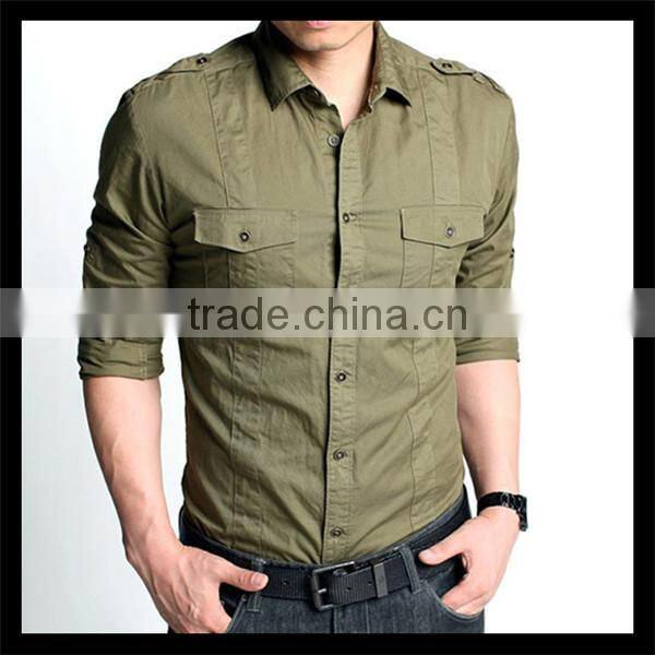 new style classical style all-match man long sleeve shirt with sleeve band