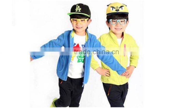 Brand 4-12Y Spring Boys And Girls Cardigan Coat Jacket Kids Pure Color Outfit Kids Clothings Children Polar Fleece Jacket