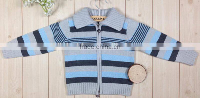 striped winter baby children winter zip up wool cardigan