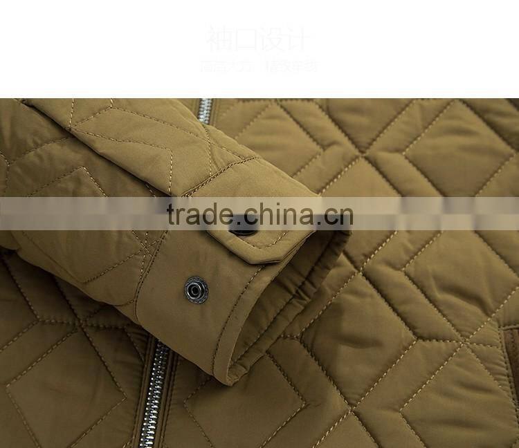 High Quality Mens Quilting Padded Jacket With Elbow Patch