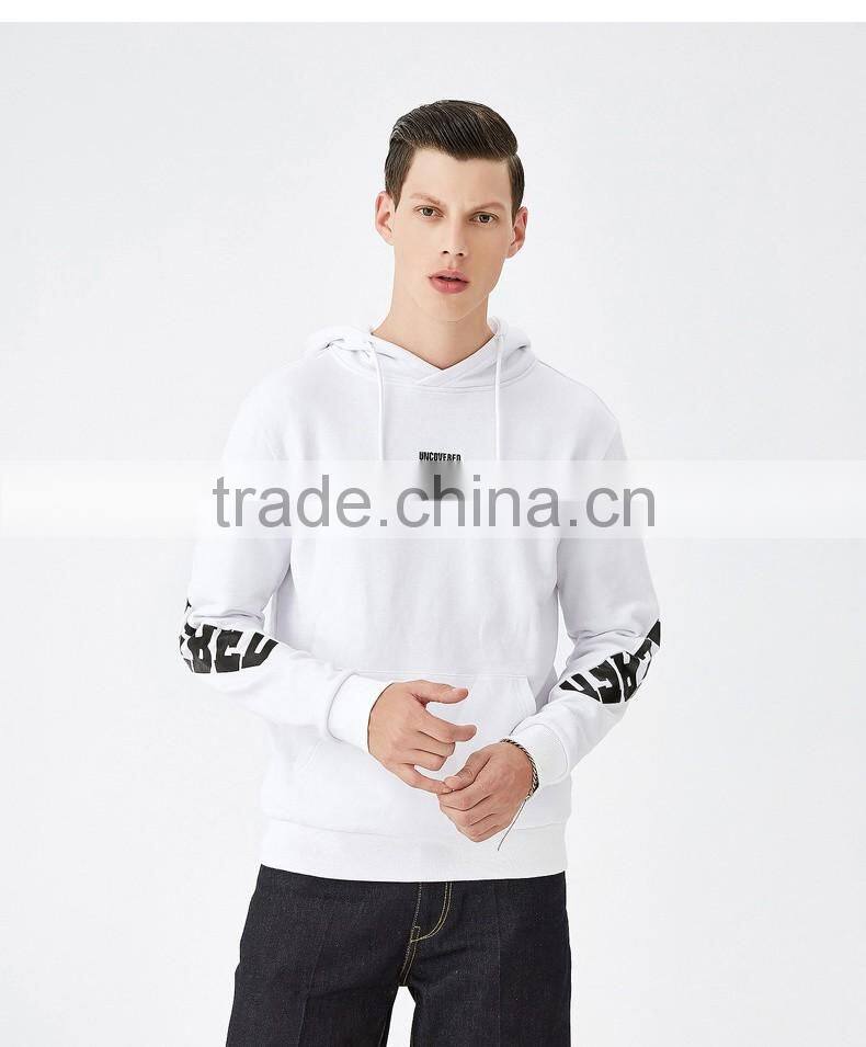 2017 Custom Printed Mens Cotton Hoodies Sweatshirt Pullover with embroidered logo