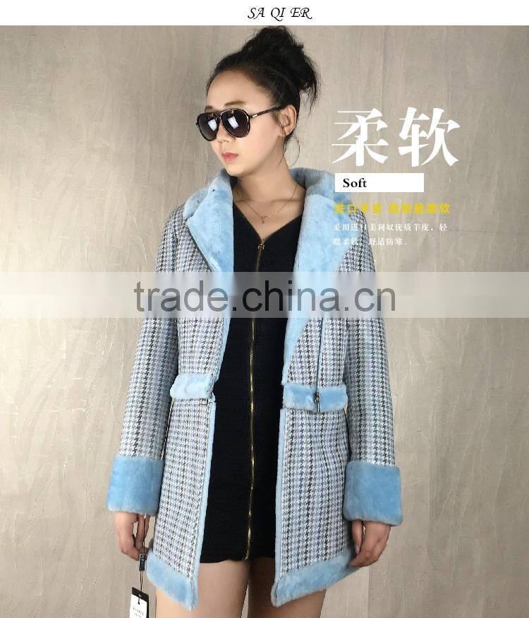 Autumn Winter New 2016 Slim Short Women's Full Pelt Wool Sheep Shearing Real Fur Coat Thick Outerwear Coats Women Jacket Hot