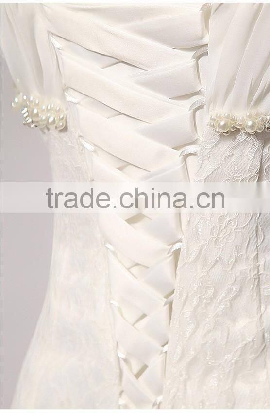 Sexy backless spaghetti straps lace wedding dress fishtail