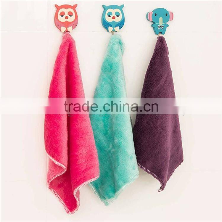 25X25CM Microfiber Coral Fleece Flannel Table Knit Hand Cloth