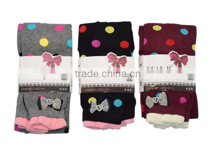 Colorful spot kids cotton dressing tights
