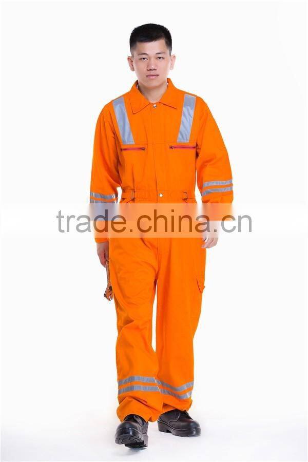 Mens Orange anti shrink chest pocket working clothes